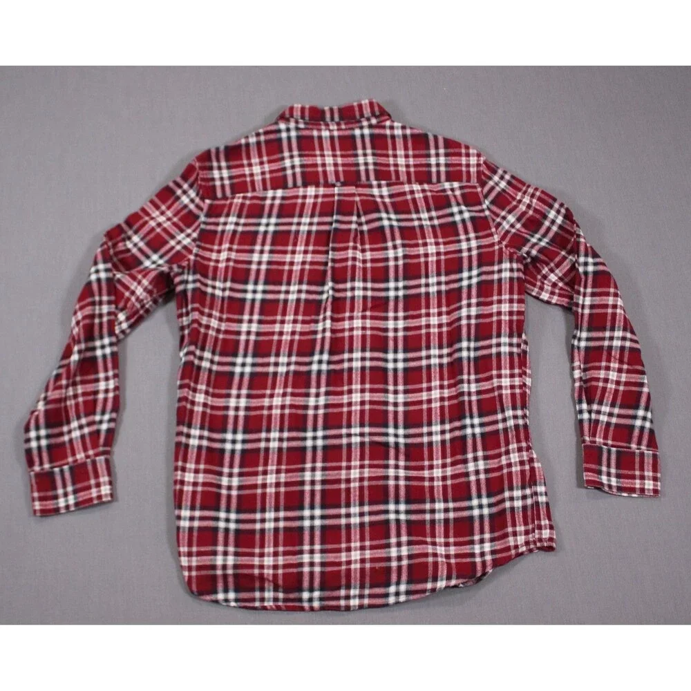 Chaps Men Performance Flannel Shirt Size Medium  Plaid  Button Down - Picture 3 of 10